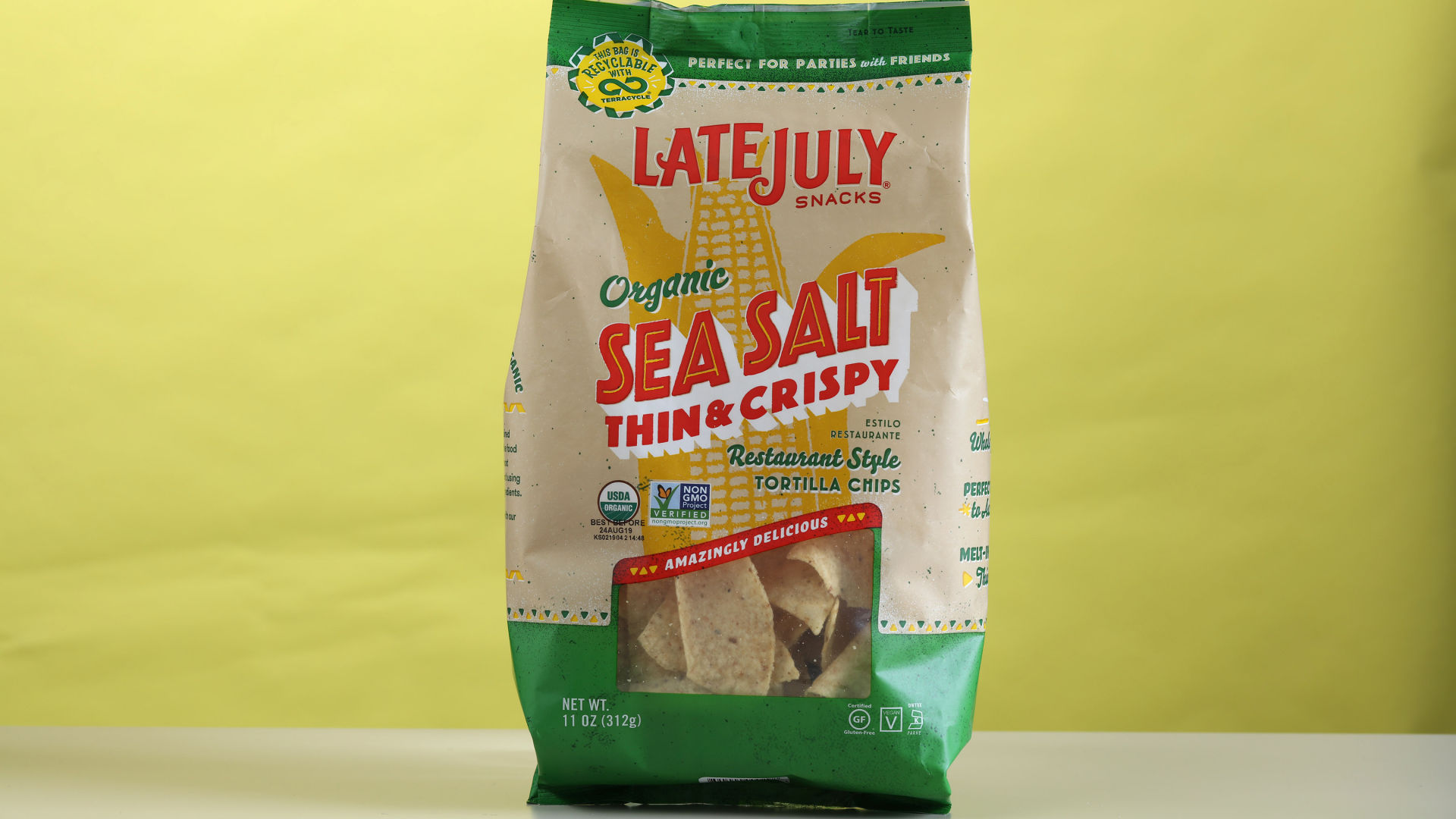 4: Late July Snacks Organic Sea Salt, Restaurant Style, Tortilla Chips, Thin and Crispy